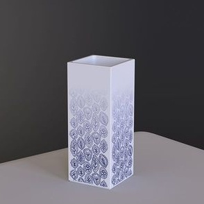 TESSORA VA12GTES keraamiline mustriga vaas, 120x120xh-300mm
